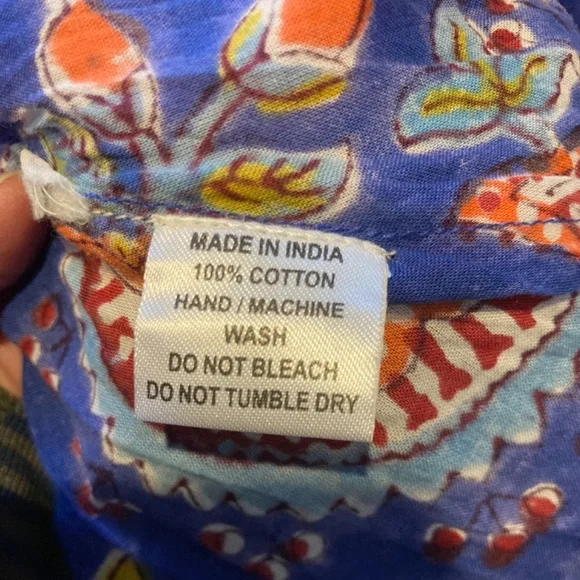 Dori Indian Block Print Dress / M - Picture 10 of 11